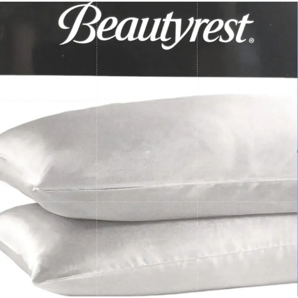2 Pc Beautyrest STANDARD Satin Pillowcases SILVER Silky Therapeutic Hair‎ Skin